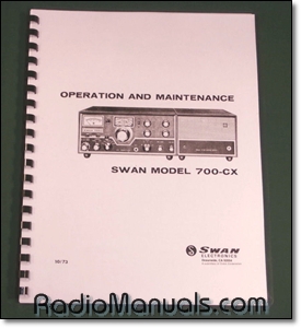 Swan 700-CX Operations Manual with 11" x 24" Foldout Schematic